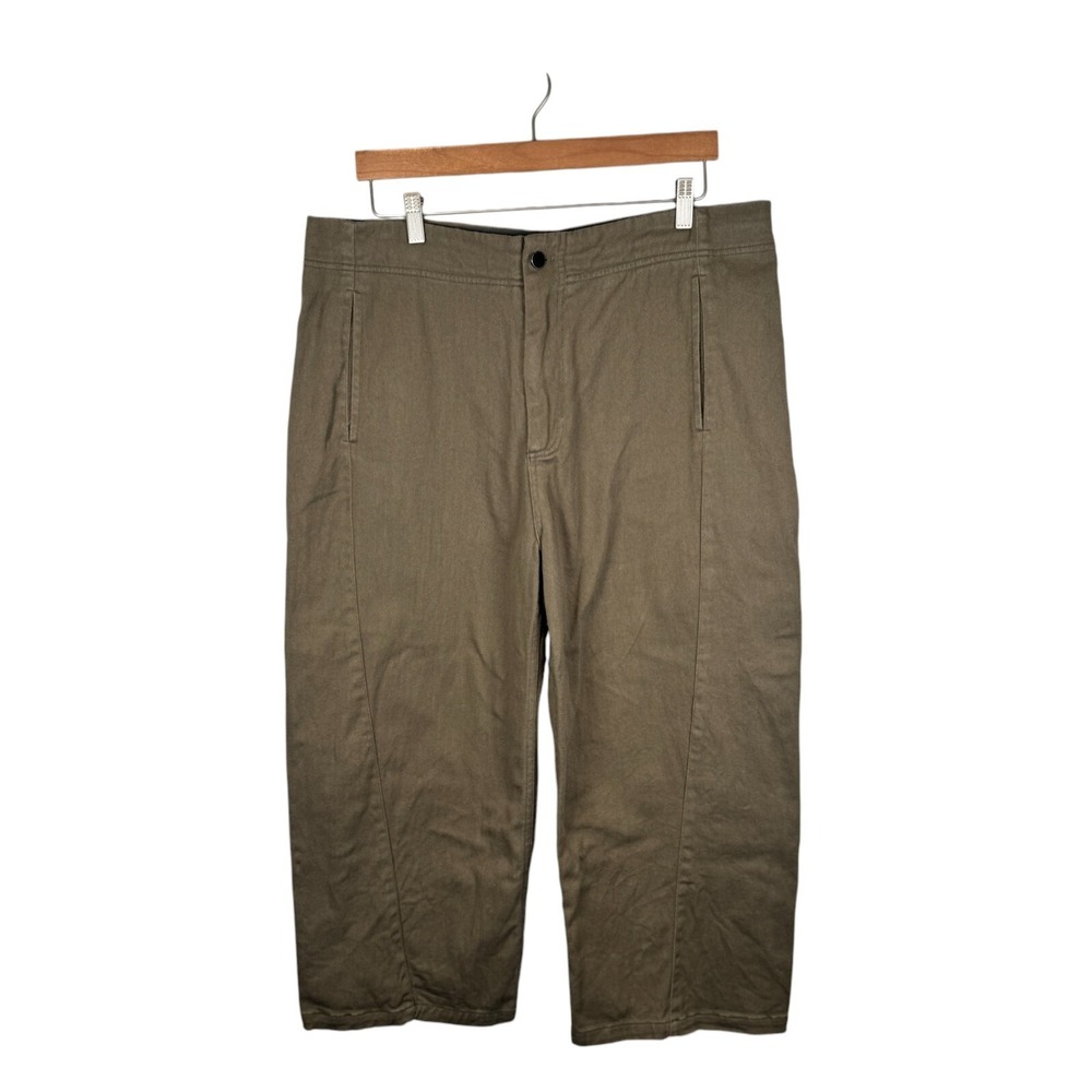 Roucha Paya‎ Denim Barrel Jeans Wide Leg Denim Canvas Baggy Size C Olive Green